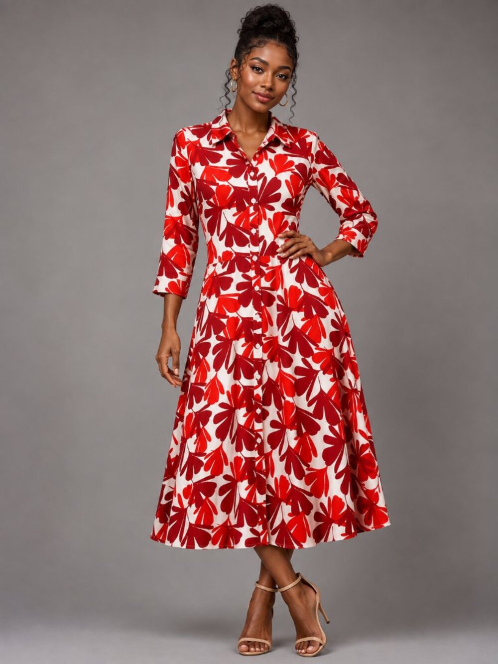 Floral Print Shirt Dress